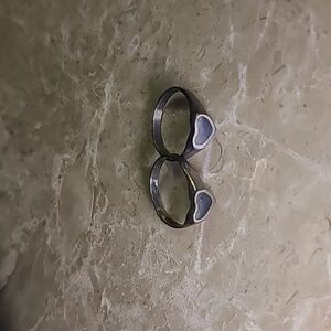 black heart silver ring